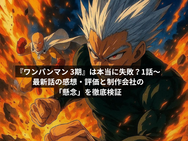 【作画徹底検証】『ワンパンマン 3期』は本当に失敗?1話〜最新話の感想・評価と制作会社の「懸念」を徹底検証
