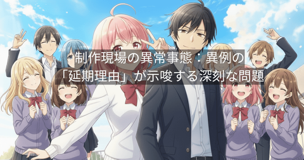制作現場の異常事態:異例の「延期理由」が示唆する深刻な問題